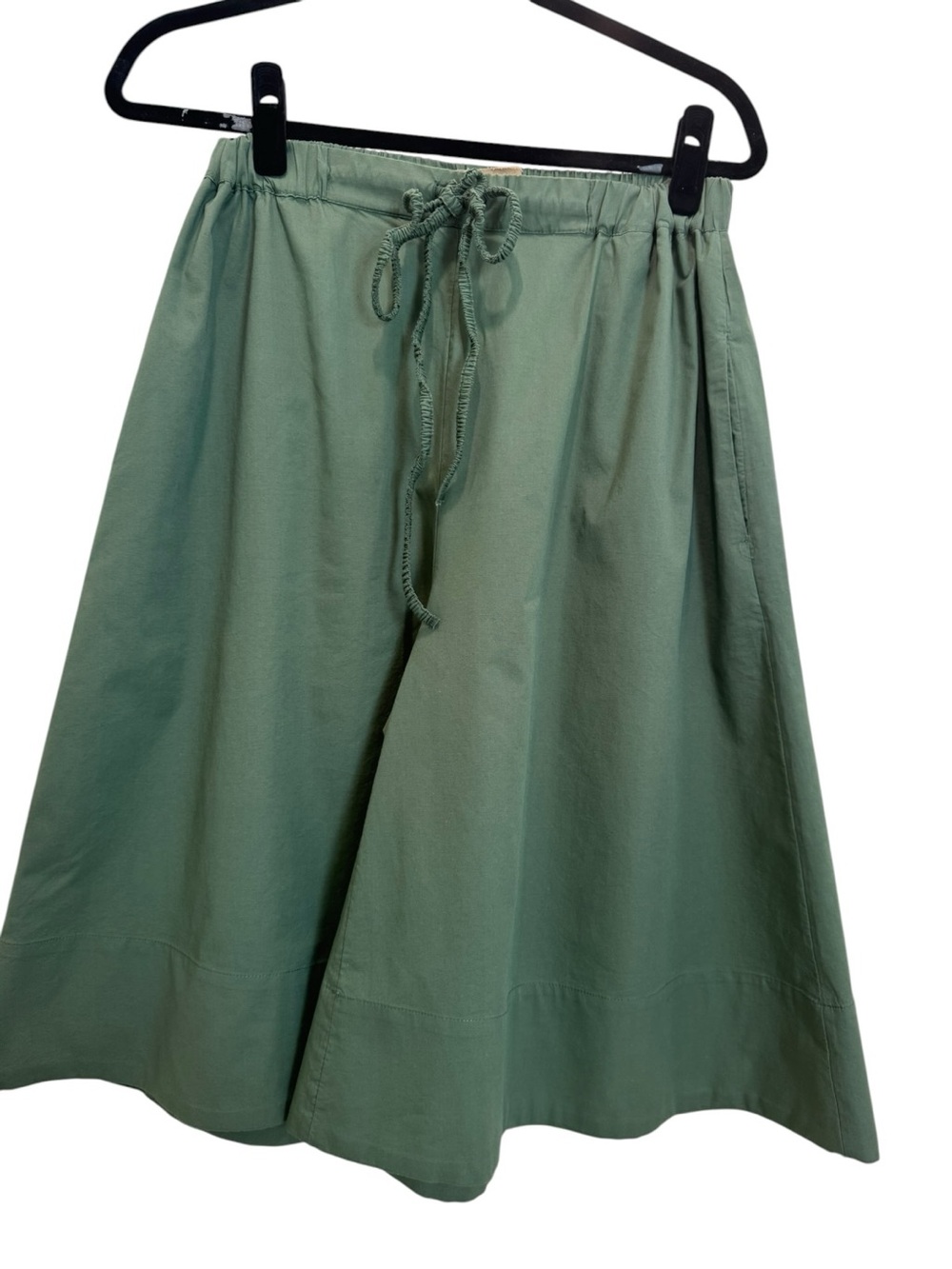 Free People Menorca Slouchy Capri Pants Olive Green Boho Cotton XS NWOT - Picture 3 of 7